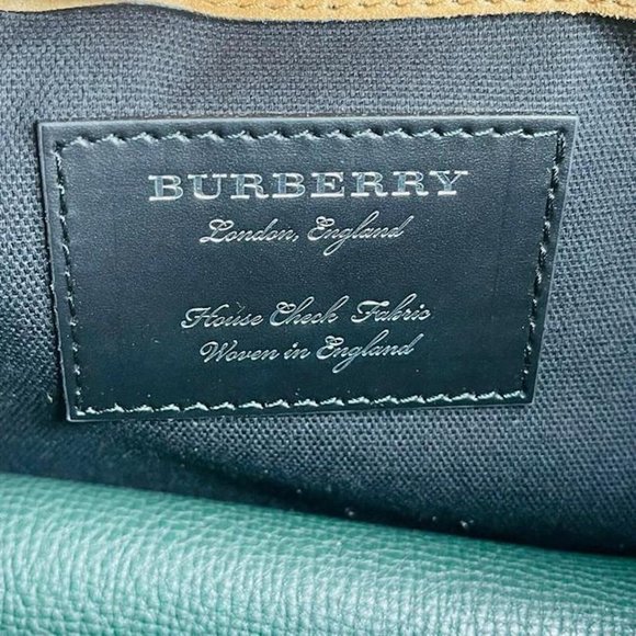 NWT BURBERRY MACKEN HOUSE CHECK DERBY LEATHER CROSSBODY BAG - Picture 4 of 11